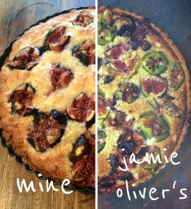 The end result? My tart vs Jamie's. Not bad, in my opinion.
